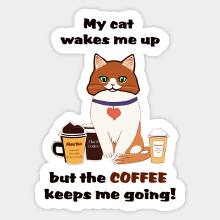 Morning Cat and Coffee Sticker